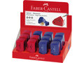 puntenslijper-Faber-Castell-Sleeve-Mini-enkel-rood-blauw