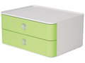Smart-box-Han-Allison-met-2-lades-limoen-groen-stapelbaar
